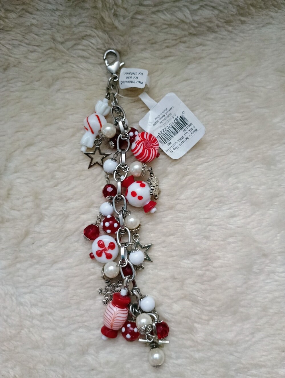 Silvestri by DEMDACO Christmas Peppermint Bead Bag Charm